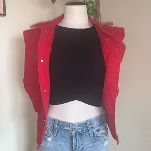 Vintage Red Denim Vest